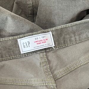 GAP Corduroy olive green straight ankle pants